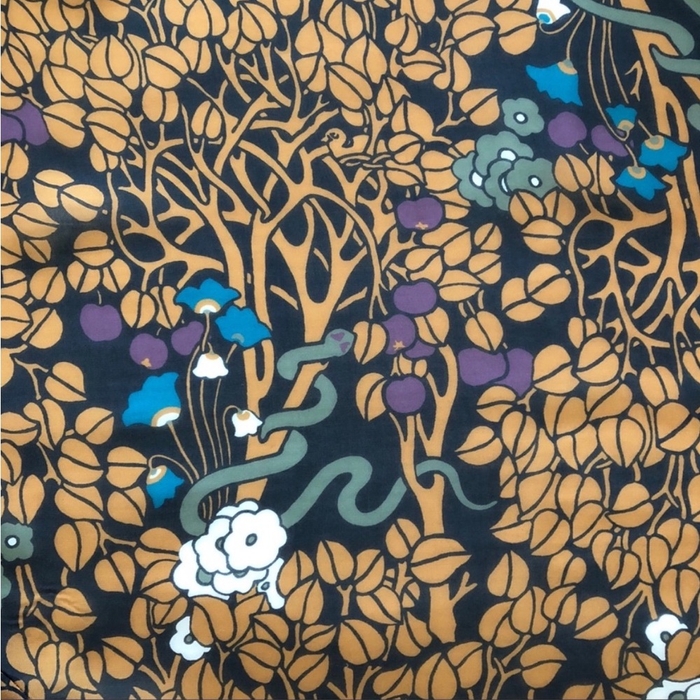 ANNA SUI Garden of Eden Snake & Apple Tree BOHO Kimono Robe Black Lace M/L NEW! - Picture 6 of 7